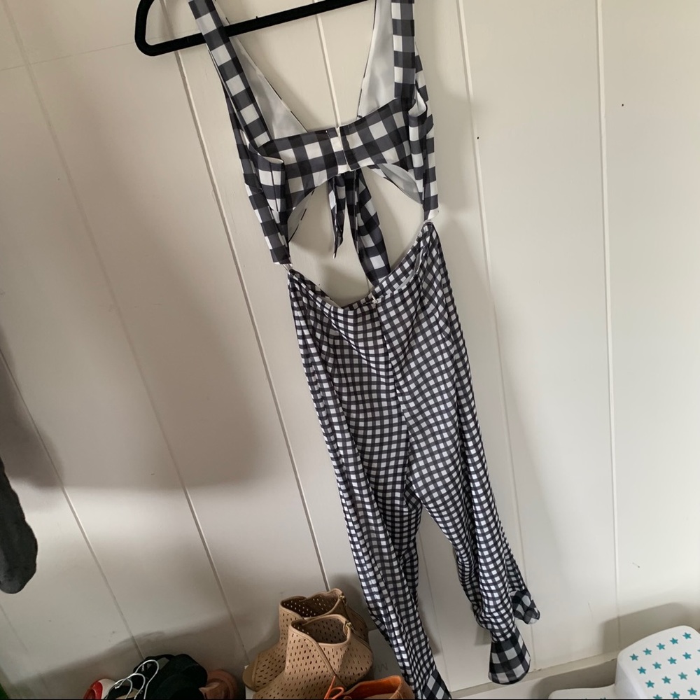 LPA Revolve Tie Front Jumpsuit in Mixed Gingham - Picture 7 of 7